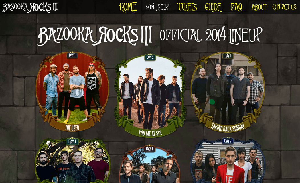 Bazooka Rocks 3 - Lineup